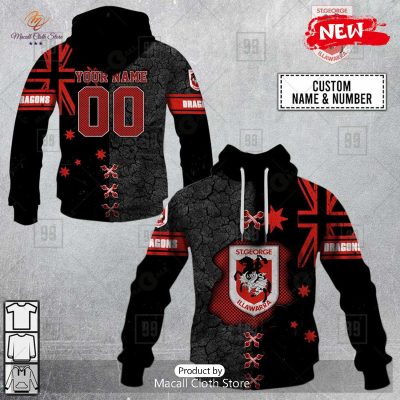 [NEW] Personalized NRL St. George Illawarra Dragons Flag Design Hoodie Sweatshirt 3D -soulcals