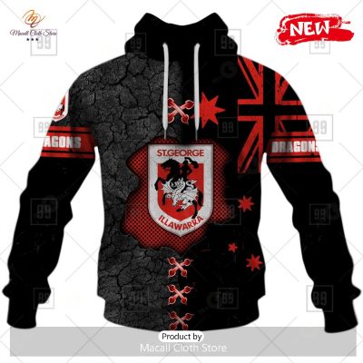 [NEW] Personalized NRL St. George Illawarra Dragons Flag Design Hoodie Sweatshirt 3D -soulcals