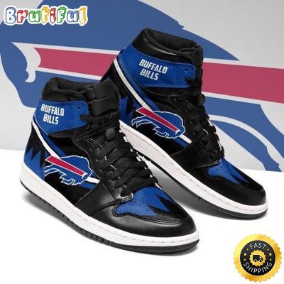 NFL Buffalo Bills Blue Black Logo Air Jordan 1 High Sneakers