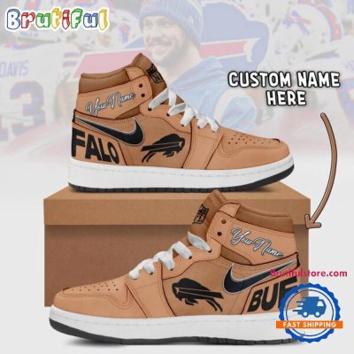 NFL Buffalo Bills Brown Air Jordan 1 Hightop Shoes