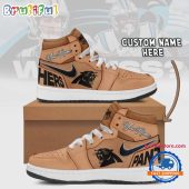 NFL Carolina Panthers Brown Air Jordan 1 Hightop Shoes