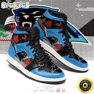 NFL Carolina Panthers Ugly Christmas Air Jordan 1 High Sneakers