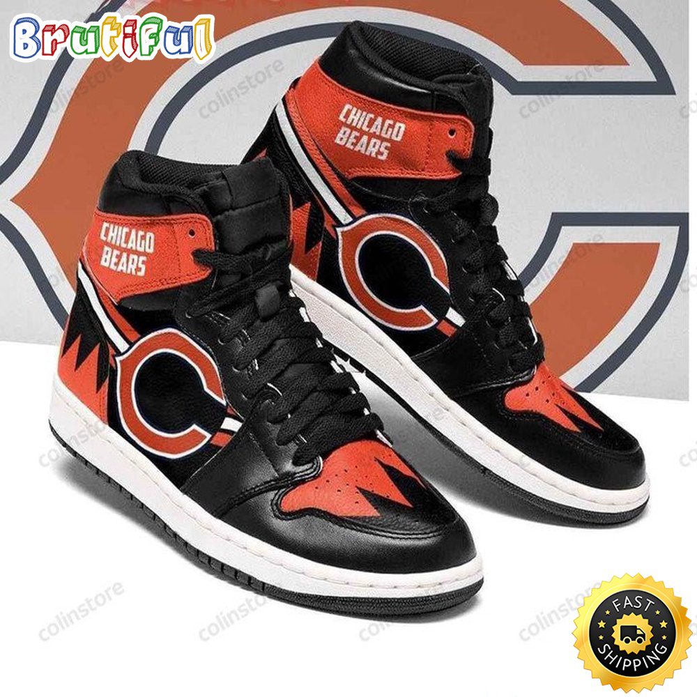 NFL Chicago Bears Black Orange Sneaker Air Jordan 1 High Sneakers NFL Chicago Bears Black Orange Sneaker Air Jordan 1 High Sneakers