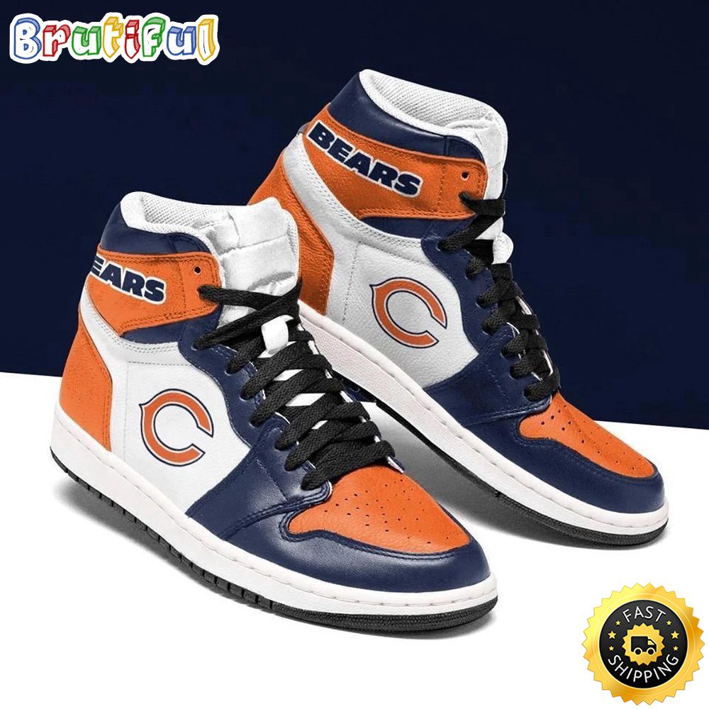 NFL Chicago Bears Blue White Orange Sneaker Air Jordan 1 High Sneakers NFL Chicago Bears Blue White Orange Sneaker Air Jordan 1 High Sneakers