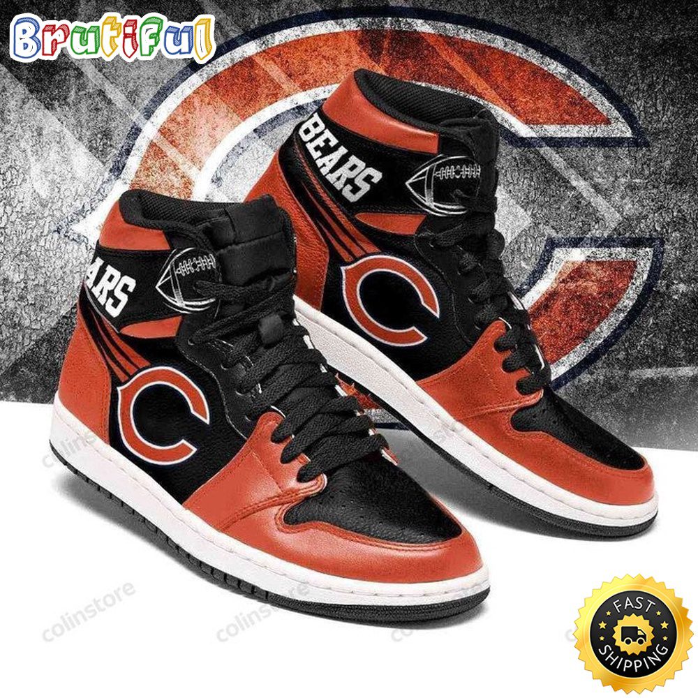 NFL Chicago Bears Orange Black Sneaker Air Jordan 1 High Sneakers NFL Chicago Bears Orange Black Sneaker Air Jordan 1 High Sneakers