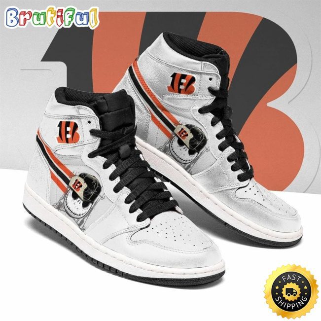 NFL Cincinnati Bengals Jack Skellington Air Jordan 1 High Sneakers
