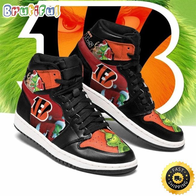NFL Cincinnati Bengals The Grinch Christmas Air Jordan 1 High Sneakers