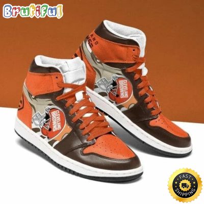 NFL Cleveland Browns Orange Air Jordan 1 High Sneakers