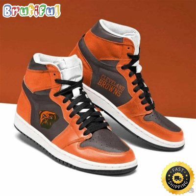 NFL Cleveland Browns Orange Brown Air Jordan 1 High Sneakers