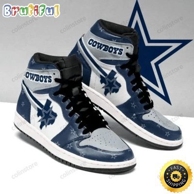 NFL Dallas Cowboys Blue Grey White Air Jordan 1 High Sneakers