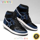NFL Dallas Cowboys Dark Blue Black Logo Air Jordan 1 High Sneakers