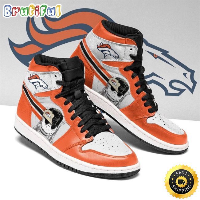 NFL Denver Broncos Jack Skellington Air Jordan 1 High Sneakers