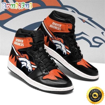 NFL Denver Broncos Orange Black Air Jordan 1 High Sneakers