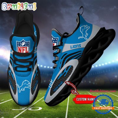 NFL Detroit Lions Football Logo Team New Design Max Soul Shoes Sneaker