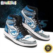 NFL Detroit Lions Silver Blue Air Jordan 1 High Sneakers