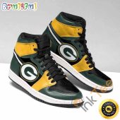 NFL Green Bay Packers Green Yellow Black Sneaker Air Jordan 1 High Sneakers
