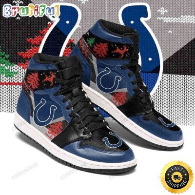 NFL Indianapolis Colts Christmas Blue Air Jordan 1 High Sneakers
