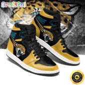 NFL Jacksonville Jaguars Gold Black Air Jordan 1 High Sneakers