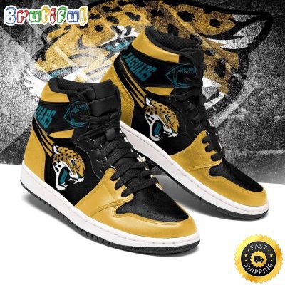 NFL Jacksonville Jaguars Gold Black Air Jordan 1 High Sneakers