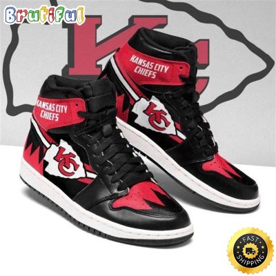 NFL Kansas City Chiefs Red Black Air Jordan 1 High Sneakers