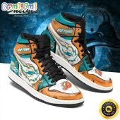NFL Miami Dolphins Orange White Air Jordan 1 High Sneakers