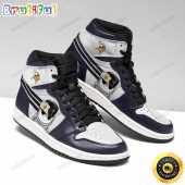 NFL Minnesota Vikings Black White Jack Skellington Air Jordan 1 High Sneakers