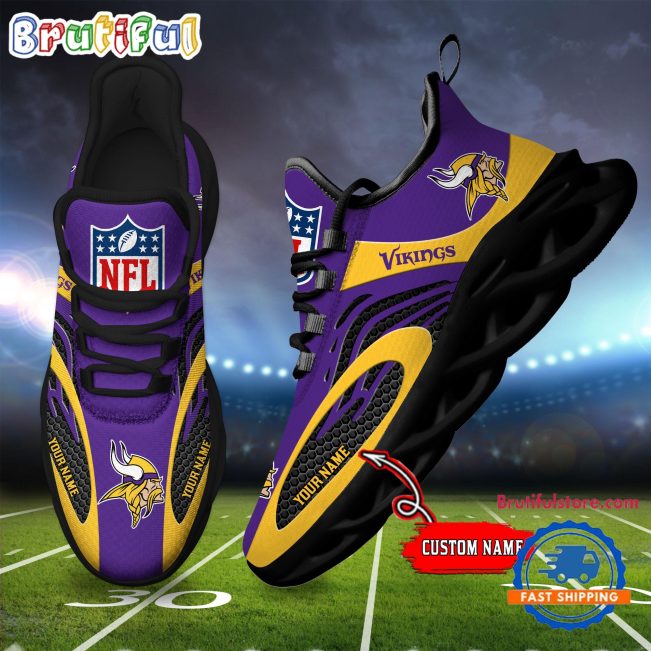 NFL Minnesota Vikings Football Logo Team New Design Max Soul Shoes Sneaker