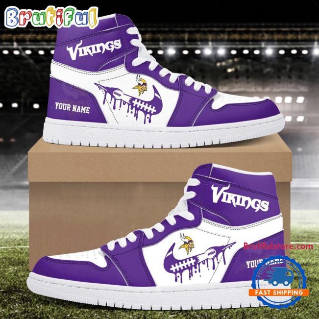 NFL Minnesota Vikings New Season Custom Air Jordan 1 Hightop Shoes