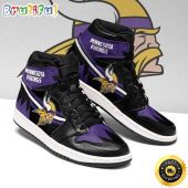 NFL Minnesota Vikings Purple Logo Black Sneaker Air Jordan 1 High Sneakers