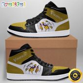 NFL Minnesota Vikings Yellow Black White Scratch Logo Air Jordan 1 High Sneakers