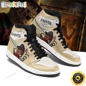 NFL New Orleans Saints Golden White Air Jordan 1 High Sneakers For Fans