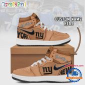NFL New York Giants Brown Air Jordan 1 Hightop Shoes