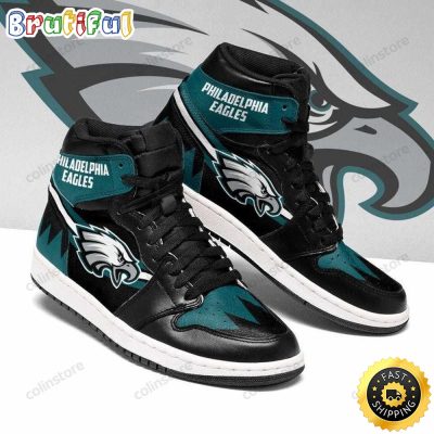 NFL Philadelphia Eagles Black Green Air Jordan 1 High Sneakers