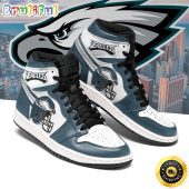 NFL Philadelphia Eagles Green White Helmet Air Jordan 1 High Sneakers