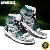 NFL Philadelphia Eagles Grey Green Logo Air Jordan 1 High Sneakers