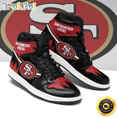 NFL San Francisco 49ers Red Black Edition Air Jordan 1 High Sneakers