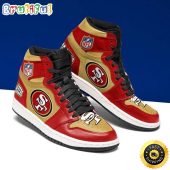 NFL San Francisco 49ers Red Golden Air Jordan 1 High Sneakers