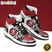 NFL San Francisco 49ers Red Grey Hat Air Jordan 1 High Sneakers