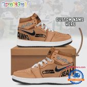 NFL Seattle Seahawks Brown Air Jordan 1 Hightop Shoes