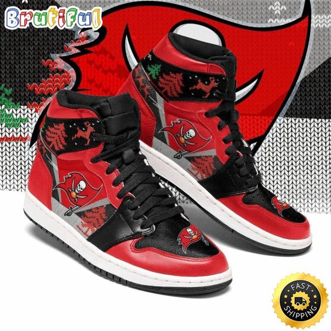 NFL Tampa Bay Buccaneers Christmas Red Air Jordan 1 High Sneakers