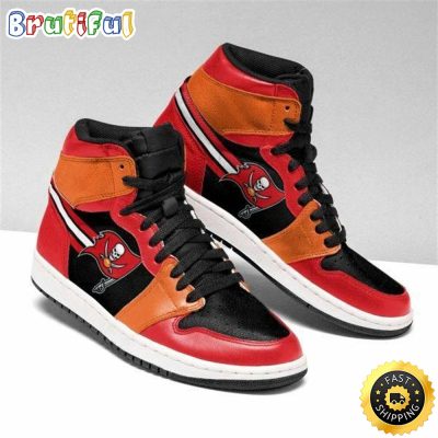 NFL Tampa Bay Buccaneers Red Black Air Jordan 1 High Sneakers For Fans