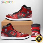 NFL Tampa Bay Buccaneers Red Grey Air Jordan 1 High Sneakers