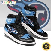 NFL Tennessee Titans Black Blue Air Jordan 1 High Sneakers