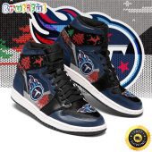 NFL Tennessee Titans Christmas Air Jordan 1 High Sneakers