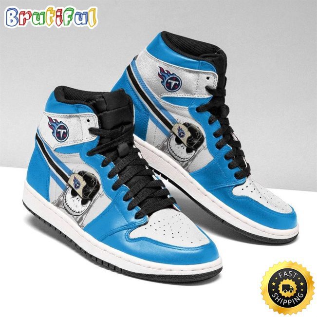 NFL Tennessee Titans Jack Skellington Air Jordan 1 High Sneakers