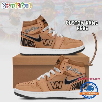 NFL Washington Commanders Brown Air Jordan 1 Hightop Shoes