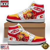NHL Calgary Flames Team Mascot New Design Custom Name Air Jordan 1 Shoes - soulcals