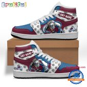 NHL Colorado Avalanche Team Mascot Design Air Jordan 1 Hightop Shoes