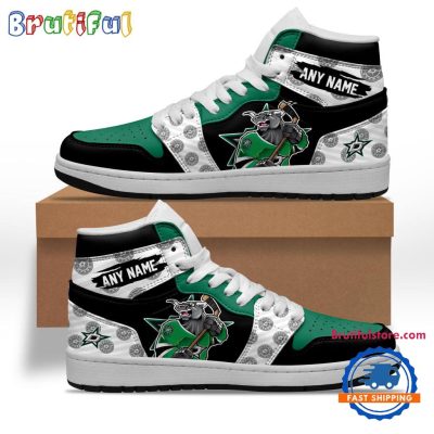 NHL Dallas Stars Team Mascot Design Air Jordan 1 Hightop Shoes