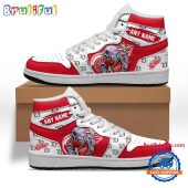 NHL Detroit Red Wings Team Mascot Design Air Jordan 1 Hightop Shoes
